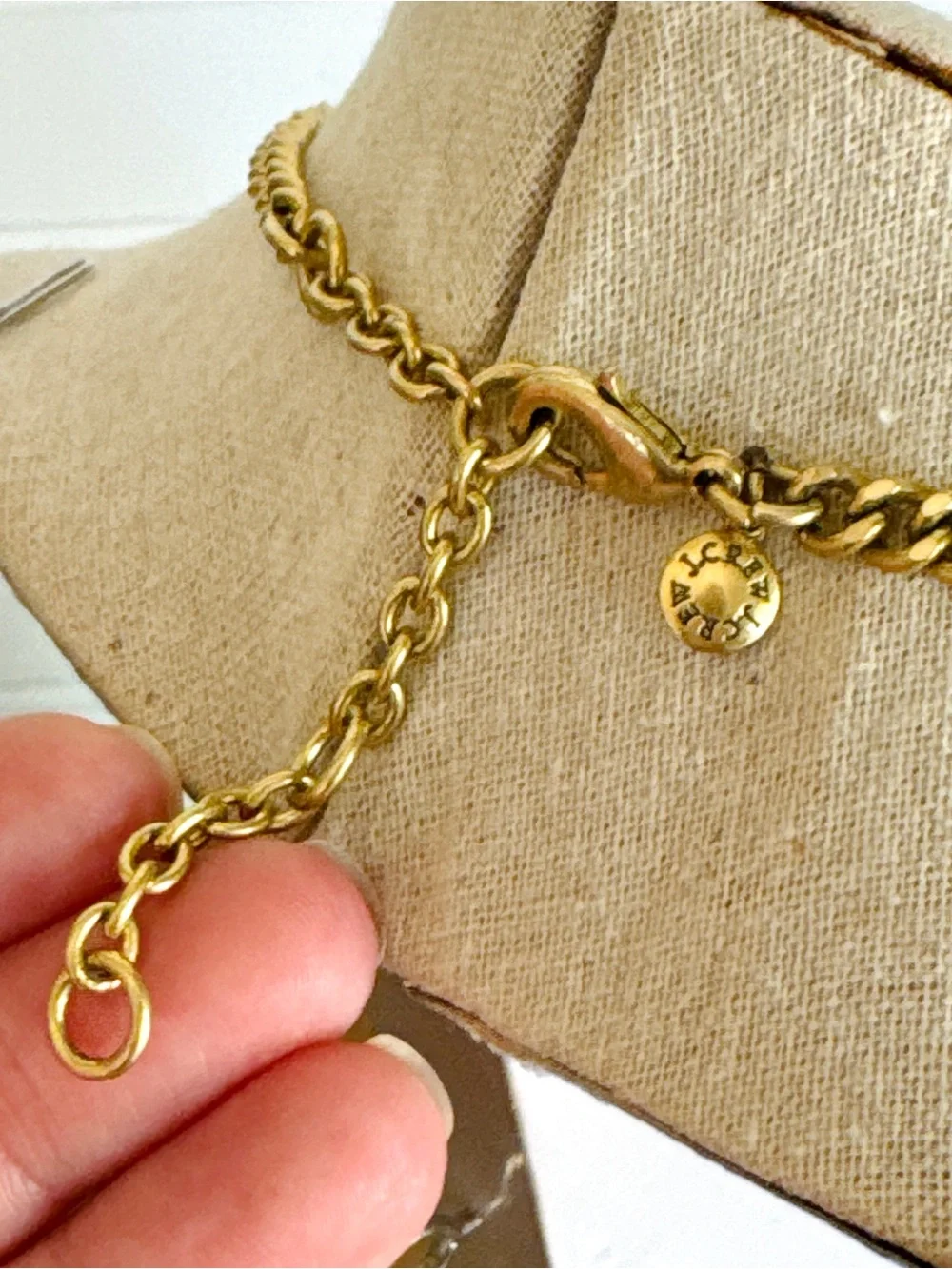 J.Crew Teal Crystal Rhinestone Floral Statement Necklace Gold Tone